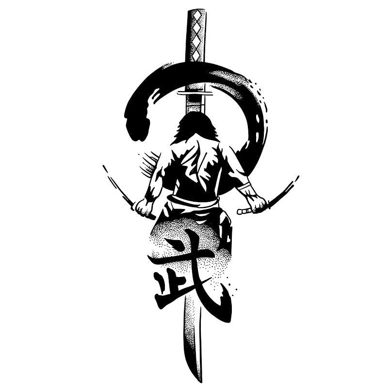 5 Pcs Katana Temporary Tattoo Stickers Waterproof And Long-Lasting For Men And Women Legs And Arms Herbal Juice Simulation Tattoos Are Non-Reflective And Cannot Be Washed Off