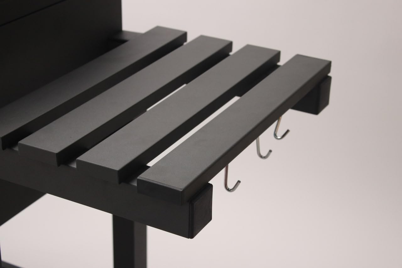 Tarrington House Barbecue au Charbon de Bois Memphis, Acier, Couvercle avec Thermomètre, Tablette latérale Pliable, Bac à Cendres, Étagère inférieure, 2 Roulettes, Gris