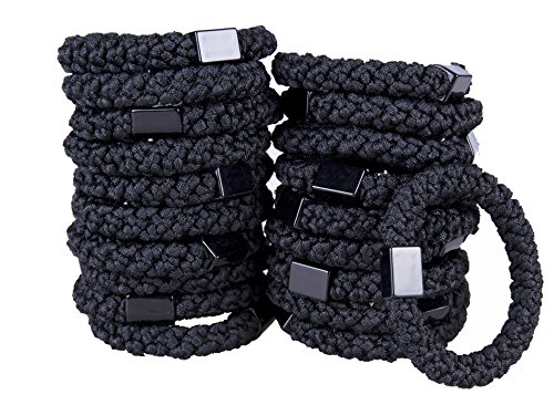 Best Ponytail Holders By HBY-Stylish & Durable Elastics, Perfect For All Hair Types & Styles-Value Pack Of 20 in Vibrant Colors-Great For Thick Hair-Extra Stretchy 2" Diameter-Strong & Comfy