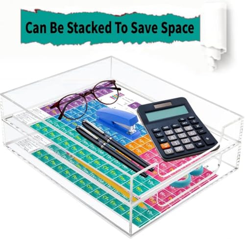 Plateau à courrier en acrylique transparent : organiseur de bureau empilable pour vos documents - 3