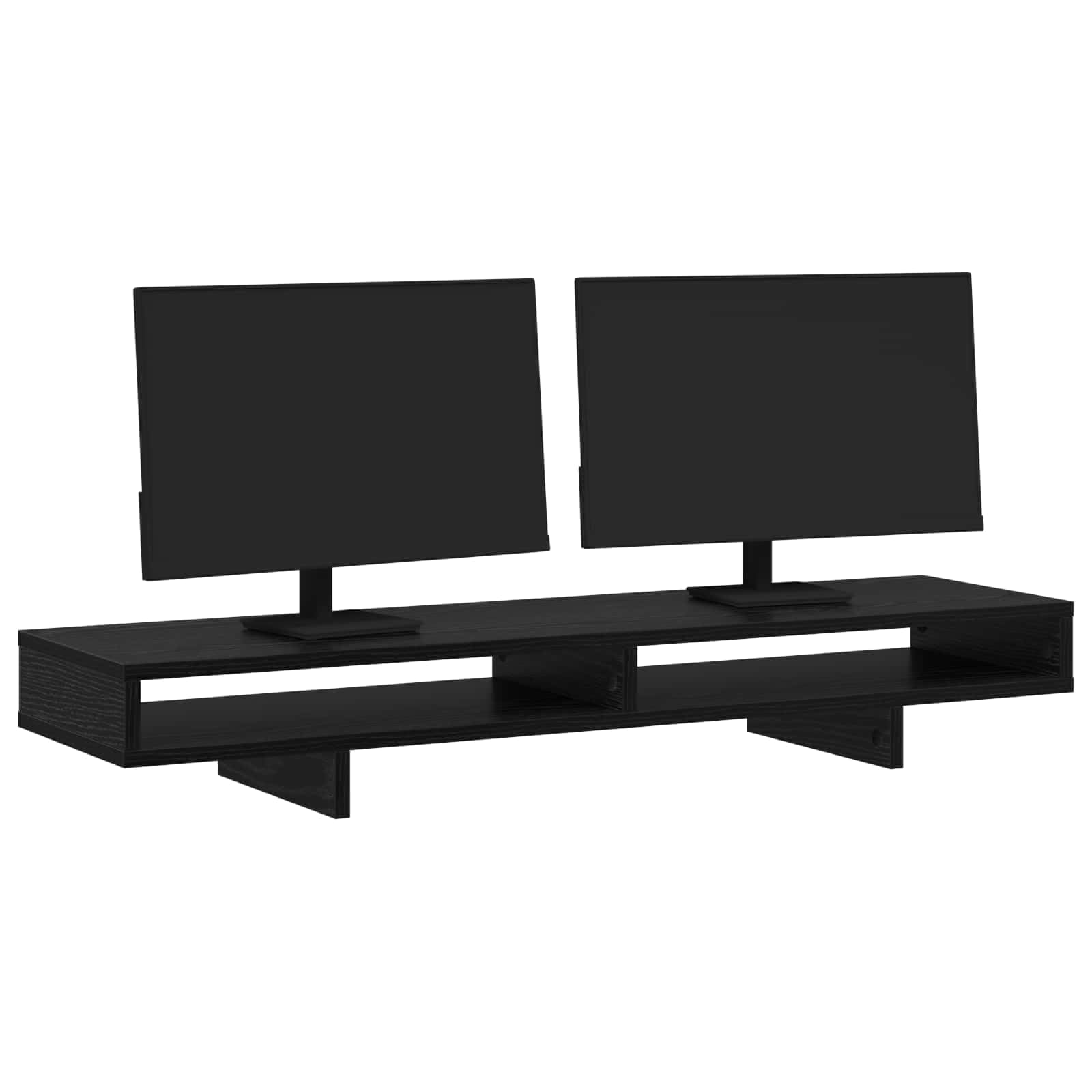 vidaXL Monitor Halterung Schwarz 100 x 27 x 15 cm Holzwerkstoff, Wohnzimmer, moderner rechteckiger Schreibtisch-Organizer, ergonomischer Monitorständer, Stabiler Laptop-Halter