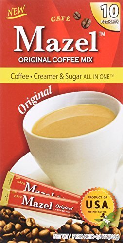 Mazel Original Coffee Mix: Coffee, Creamer & Sugar All in One 3-PACK (30 packets) by Cafe Mazel