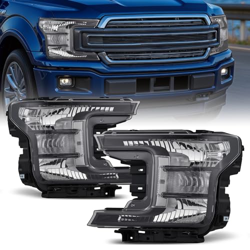 VRC Halogen Model Headlight Assembly Replacement for 2018-2020 Ford F150 Headlamp Passenger & Driver Side