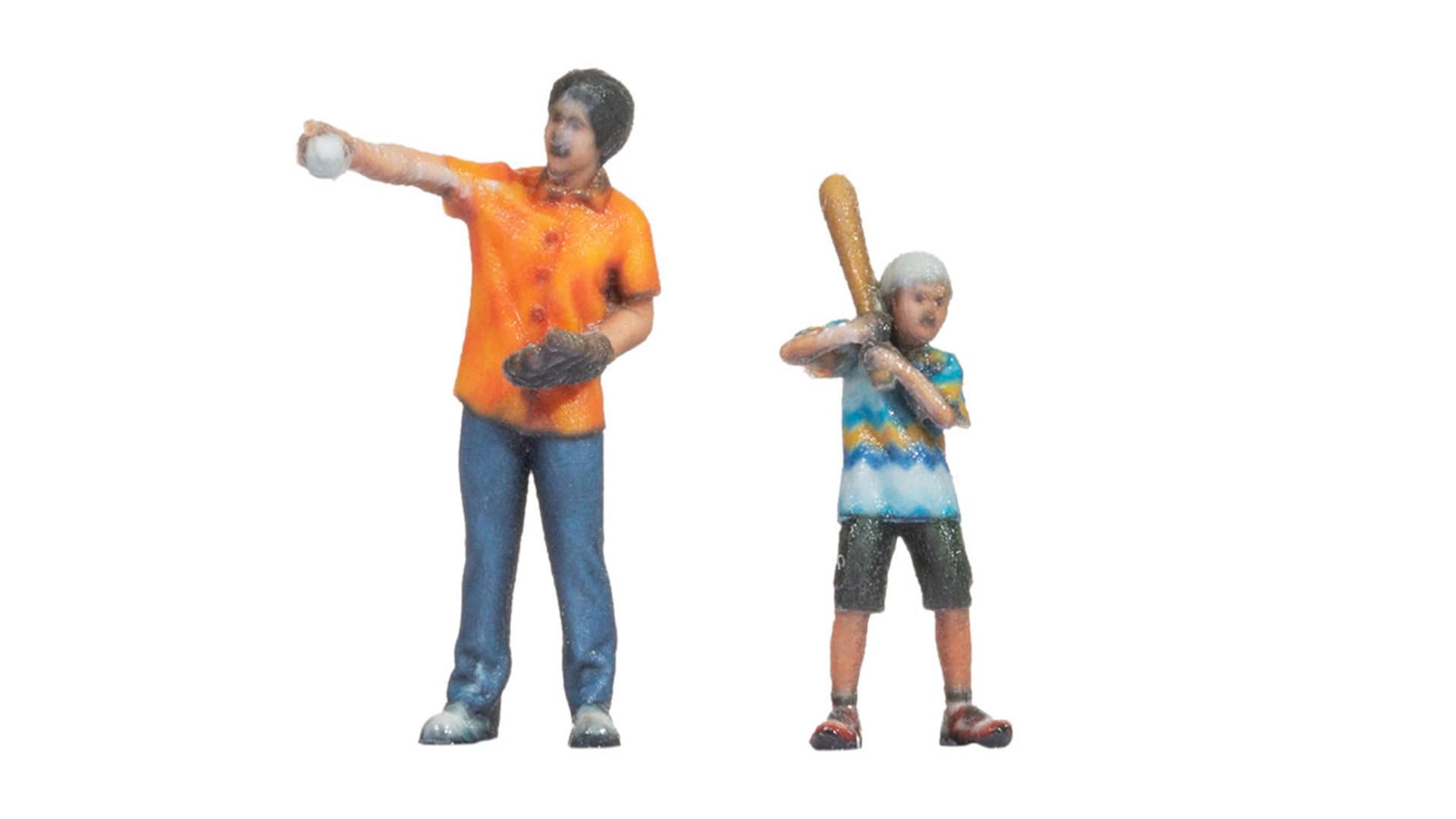 NOCH H0 Baseball Figures for Model Making in Gauge H0, Ideal for Miniature Worlds and Sports Scenes