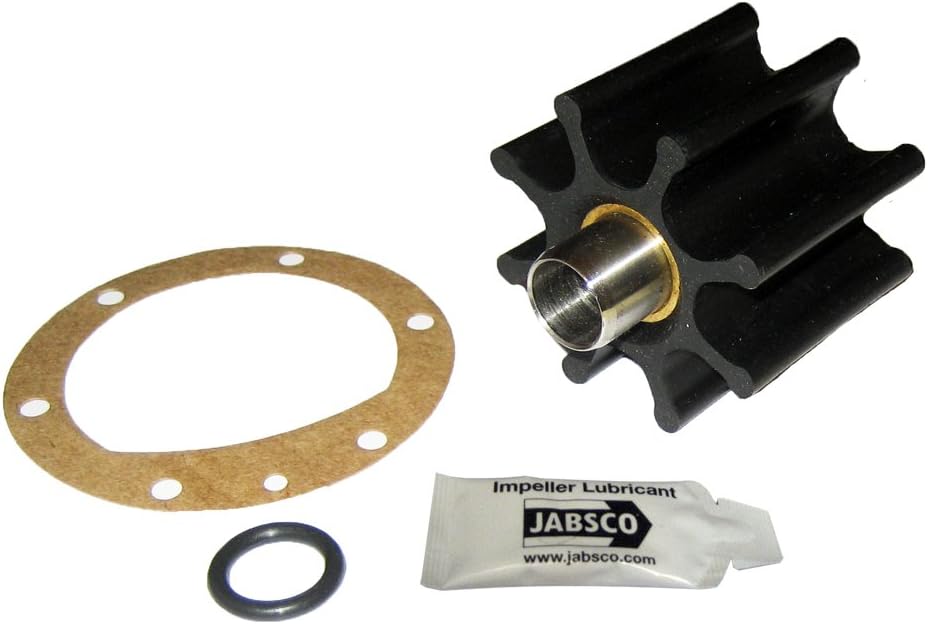 Jabsco6056-0003-P, Nitrile, Drive Type 6, 8 Blade, 2-9/16 Diameter, 2 Width, 5/8 Shaft, Brass Insert, Black