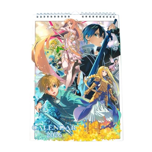 ソードアート・オンライン 2026 年版 壁掛け 卓上 2 タイプ カレンダー 月間イラスト付き スケジュール記載対応 アニメグッズ オフィス お部屋装飾用 新年 クリスマスプレゼント向け 贈り物に適し 13ページ