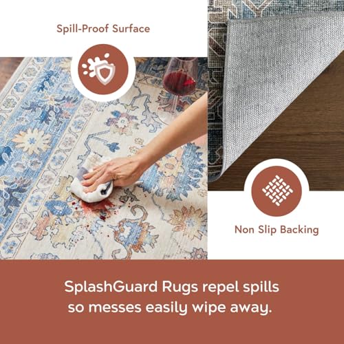nuLOOM 9' x 12' Machine Washable Area Rug with Waterproof Spill Proof Surface, Non Slip Backing and Stain Resistant for Living Room, Bedroom, Kitchen, Dining Room, Philomena Sage Green