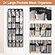 Fonyiunce Organizer über der Tür für Schuhe, 24 Taschen Aufbewahrungstasche, Netztaschen Schuhorganizer Hängend, Multifunktionale Hängeorganizer Organizer, für Schlafzimmer Wohnzimmer Badezimmer