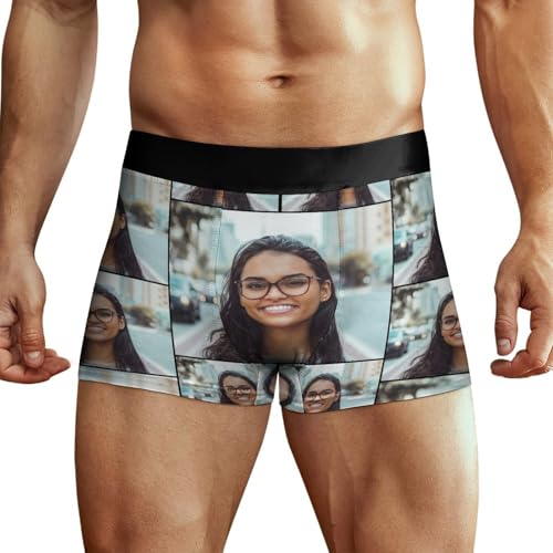 Custom Boxers Thong for Men Women Personalized Couples Matching Underwear with Face Funny Gifts for Valentines Day4