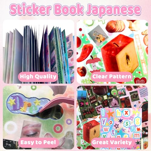 Image of 900Pcs Japanese Sticker Book Cat Kawaii Cute Scrapbook Stickers Travel Bulk Heisei Retro Stickers for Journaling Adult Y2k Aesthetic Korean Sticker Animal Toploader Decor DIY Manga Style Gifts Moss