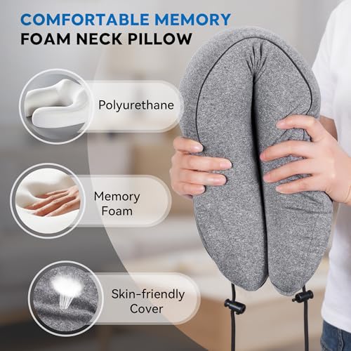 Almohada de espuma viscoelástica para cuello gris miniatura 5