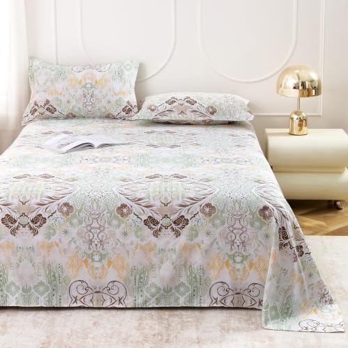 Image of Dew Cotton Bedsheet for Double Bed 160 TC 250 x 225 CM, Green