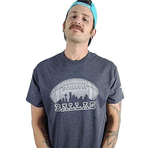 Skyline Football T-Shirt, Hand-Drawn, Made in USA4