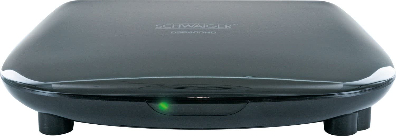 Schwaiger DSR400HD tV set-top boxes Satélite Alta Definición Total Negro - Reproductor/sintonizador (Satélite, DVB-S2, 576i,576p,720p,1080i,1080p, Negro, Digital, 1.0, 1.1, 1.2, USALS)