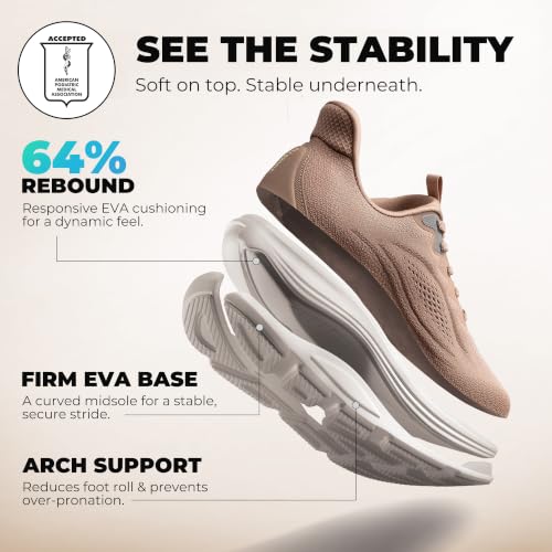 ALLSWIFIT Men's Slip On Wide Toe Box Road Running Shoes,Brown,10 - image 4