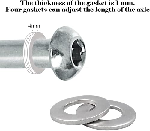 Miniatura 9 de OTFAITP Juego de tornillos Allen para eje de acero al carbono M8 de 0.315in x 1.102in y 3.386in de grado 8.8 para delantero, trasero, 2, 3, 4