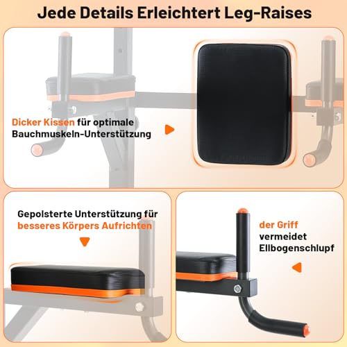ISE Power Tower Seitenansicht zeigt 215 cm Höhe - Detailansicht von ISE Power Tower Freistehend Klimmzug Deal – Dealfox...