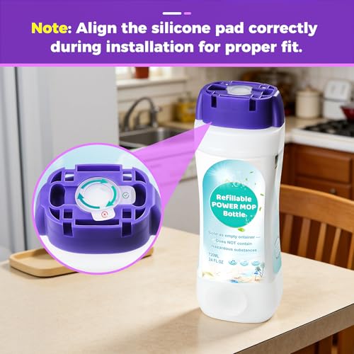 Image of Refillable Solution Bottle for Swiffer Power Mop,Leak-Proof Reusable Empty Cleaner Container, Universal Fit for Any Liquid Cleaner, Easy Install