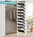 AOODA 10 Tier Clear Over the Door Shoe Organizer Storage, Deep Pockets Large Hanging Shoe Rack for Closet Door, Fit 20 Pairs Shoe Holder Hanger for Sneakers, Boots (Black)