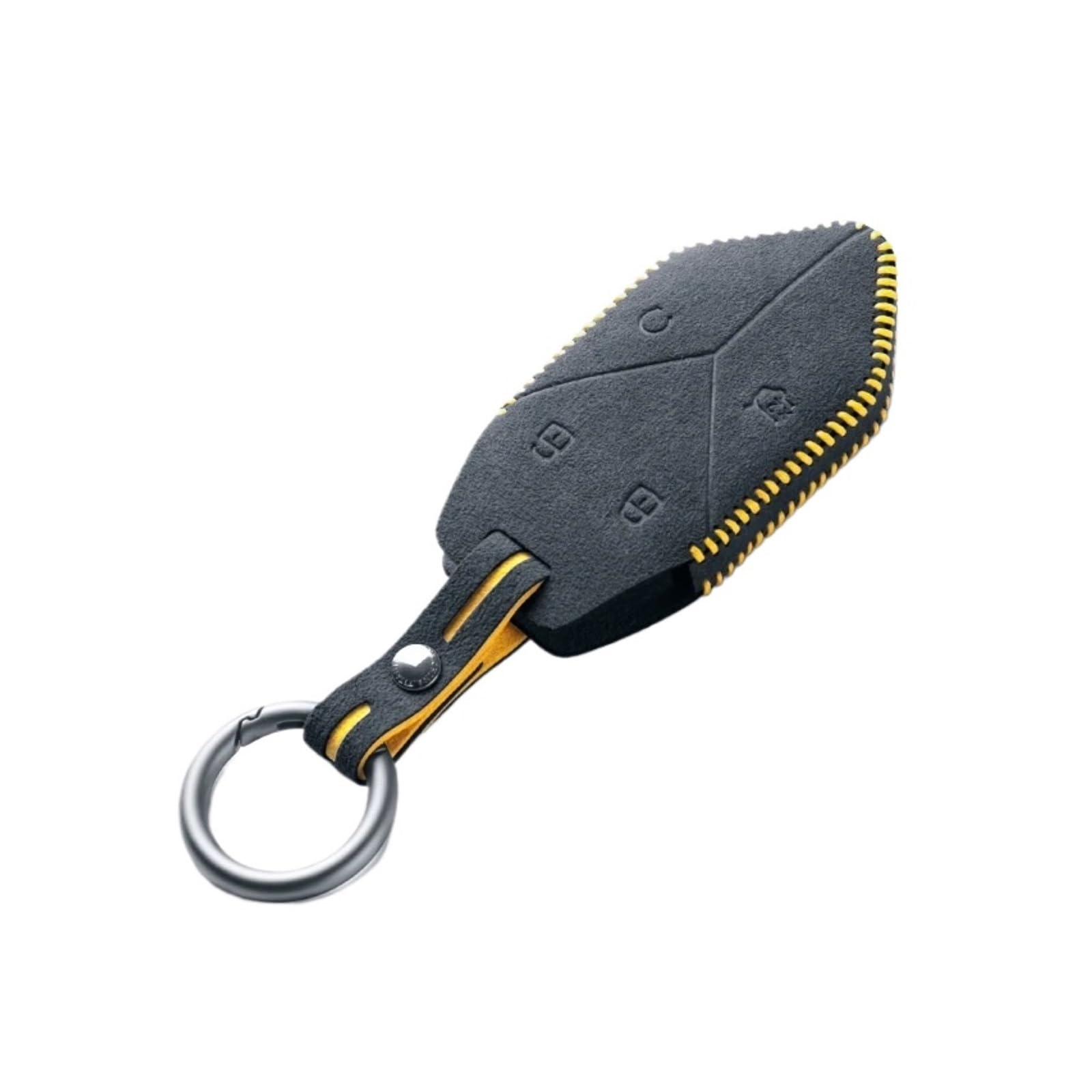 Car Key Protection Cover Compatible For BYD Leopard 5 Simple Style Suede Remote Case Accessories Modification Parts(Yellow)