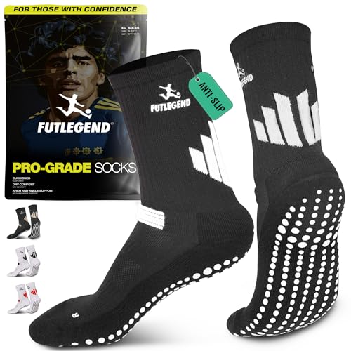 Men's Soccer Socks with Grips, Cushion Zones & Arch Support Bands for Women & Men (US 8-11)