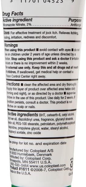Baza Antifungal Skin Protectant, 2 oz. Tube Scented Cream CHG Compatible, 1611 - Sold by: Pack of One - Image 2