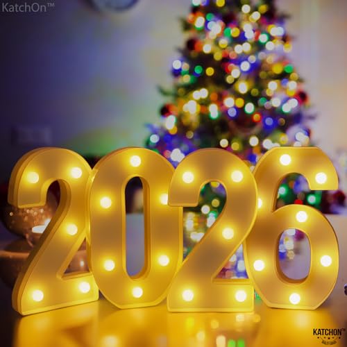 Image of KatchOn, Led Light Up 2026 Sign - 8 Inch | 2026 Marquee Numbers for Graduation Decorations 2026 Light Up Numbers for Graduation Party Supplies 2026 Light Up Numbers for Graduation