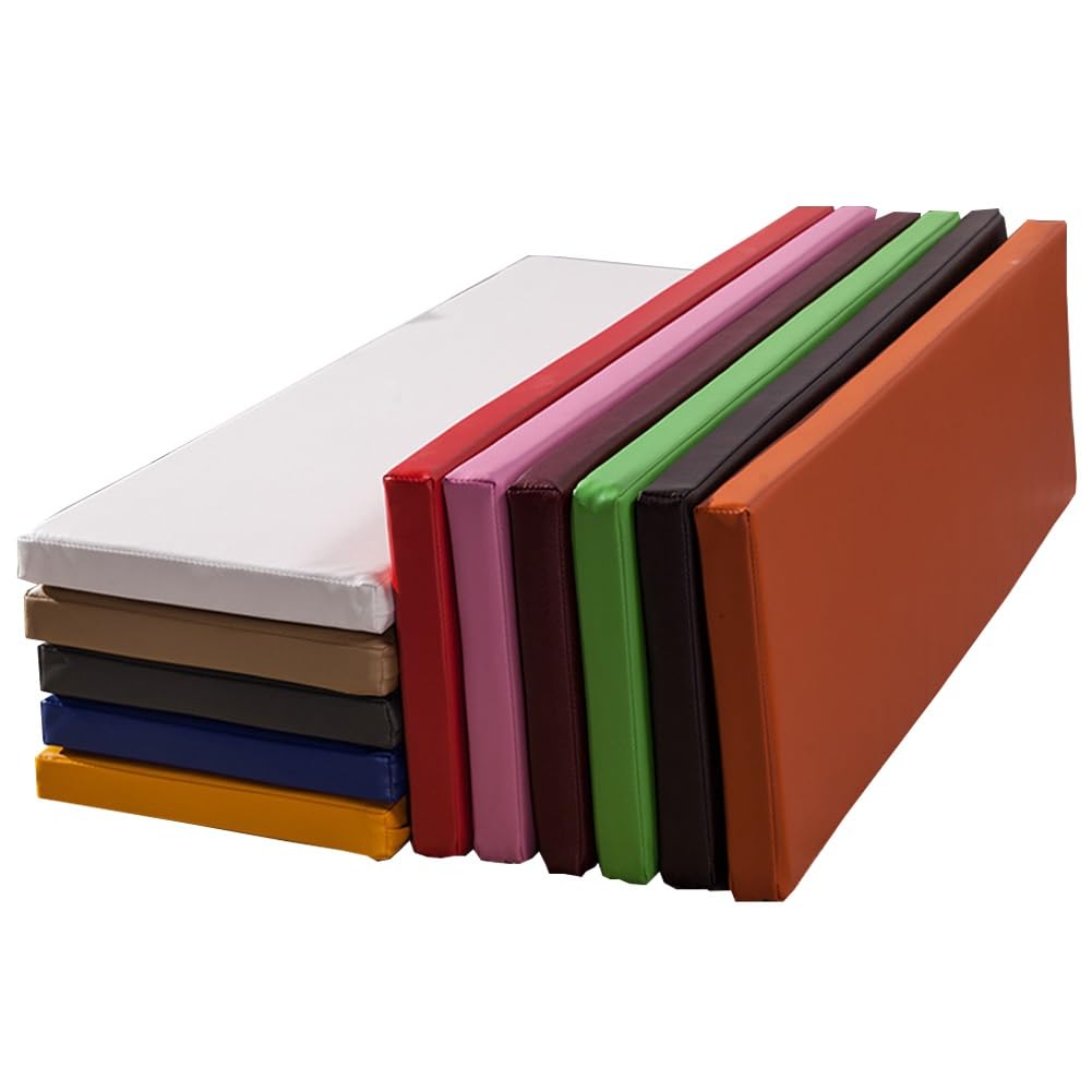 Removable Black Bench Cushion 8cm Thick PU Leather Scratch-Resistant Drawstring Design Ideal for Outdoor/Indoor Kitchen Chairs Garden Terrace - 16 x 42 Inches