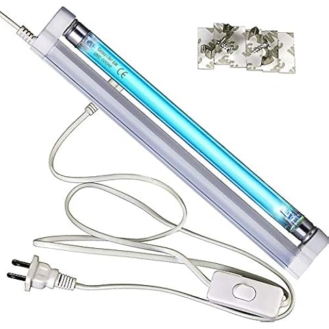 COOSPIDER U/V/C Light Lamp 185nm with 253.7nm Bulb 5ft Cord and Plug 110V (6W Ozone Lamp) Cover