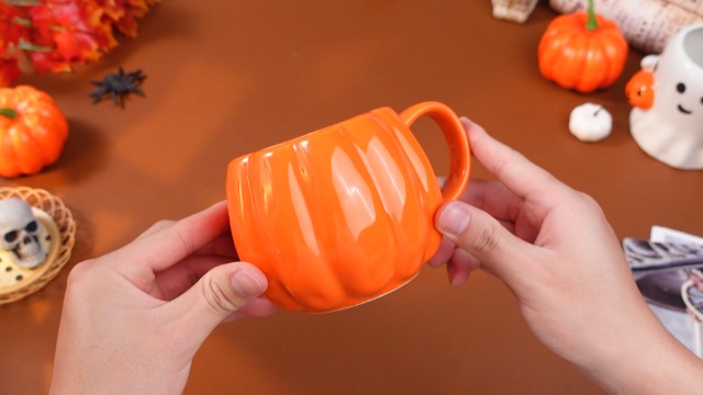 Set 2 Mugs Cerámica Halloween 14 oz Calabaza y Fantasma miniatura 7