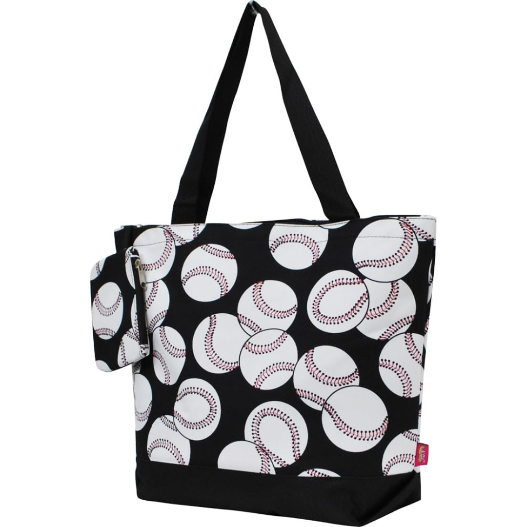 NGIL Medium Top Zipper Closure Canvas Tote Bag with Attached Matching Coin Purse For Moms and Nurses