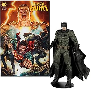 McFarlane Toys, 7-Inch DC Direct Black Adam Batman Action Figure with 22 Moving Parts, Collectible DC Black Adam Comic Figure with Unique Collectible Character Card and Comic Book  Ages 12+