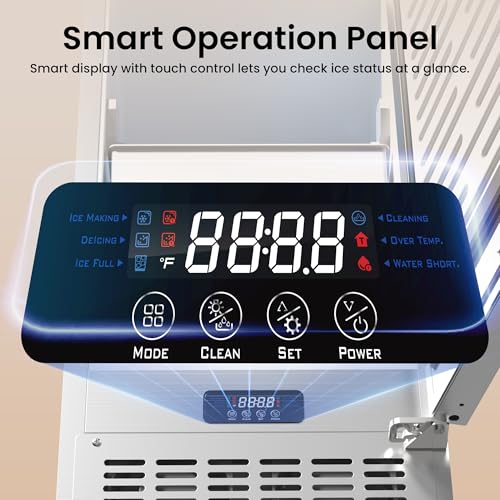 Image of Coolski 15 inch Under Counter Ice Maker Machine, 130 Lbs /Day, 30 LBS Storage Bin, Auto-Cleaning, Built-in Freestanding Commercial Ice Maker for Outdoor Home Bar Restaurant