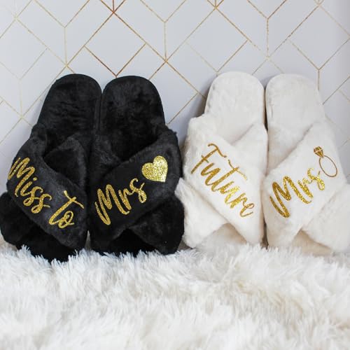 Future Mrs Slippers, Engagement Gift for Bride to Be, Gift for Fiance, Newly Engaged Congrats Gift2