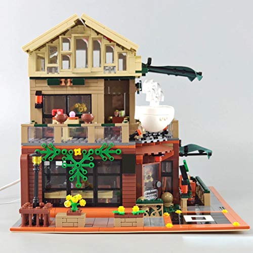 LOTSOFUN Modular Building Haus Café Bausatz mit 12 Minifiguren & LED Licht, Street View Stadthaus Klemmbausteine… – Bild 4