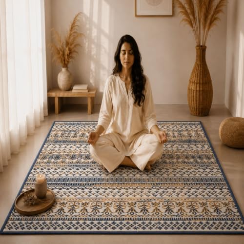 Image of Anti Slip Backing Soft Washable Anti Skid Rug for Bedroom, Living Room & Hall Home Decor