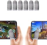 Finger Sleeve, Breathable Mobile Game Controller Finger Sleeve Touch Screen Finger Cot with Conducting Wire Fiber for PUBG Mobile, Rules of Survival, for Android iOS Tablet (4 Pack)