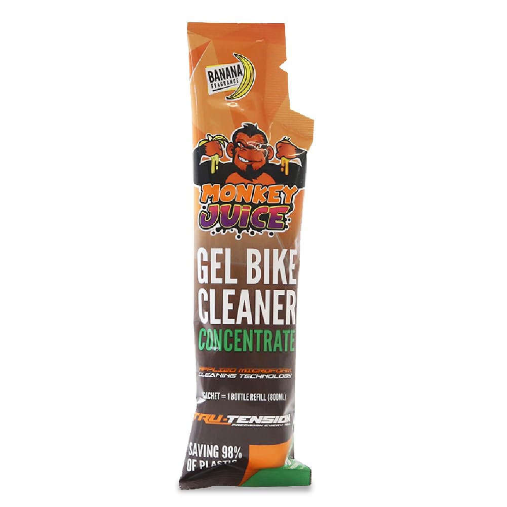 Tru Tension | Monkey Juice Gel Bike Cleaner | Perfect For Road Riding, Off-Road, Commuting & Touring | Motorcycle Tools & Accessories | 100ml Concentrate Sachet For 800ml Refill