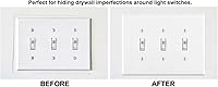 Vista 2 de Cubierta de interruptor de luz de metal de tres bandas extragrande - Placa de pared de tres bandas para interruptores de luz estilo basculante