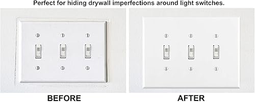 Miniatura 2 de Cubierta de interruptor de luz de metal de tres bandas extragrande - Placa de pared de tres bandas para interruptores de luz estilo basculante,