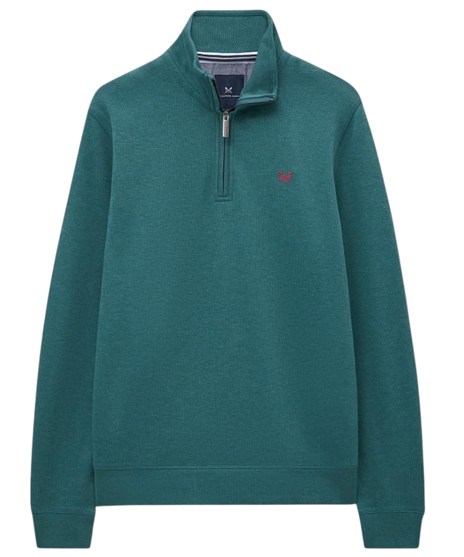 Crew Clothing Men's Malibu Blue French Rib Half Zip Cotton Jumper (Uk, Alpha, Xxl, Regular, Regular, )