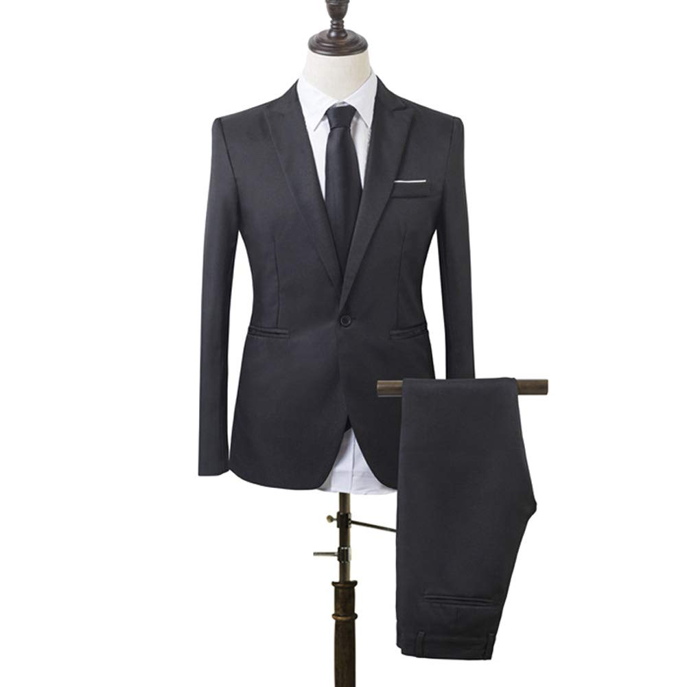 Gizayen Casual Business Suit Two-piece Men's Slim Fit Business Tuxedo Suit Jacket Pants Party Wedding Ball