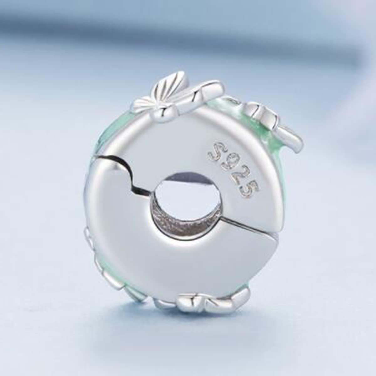 MOCHAMIK z kwiatami 925 Sterling Silver Love Heart Zawieszka z klipsem Zatyczka z zawieszką z zawieszką Zawieszka z zawieszką do bransoletek