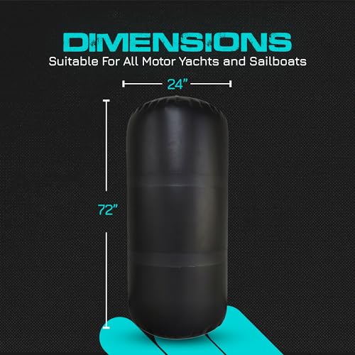 Image of Heavy-Duty Inflatable Boat Fenders for Boats Yachts Sailboats Docks [Round Fenders]