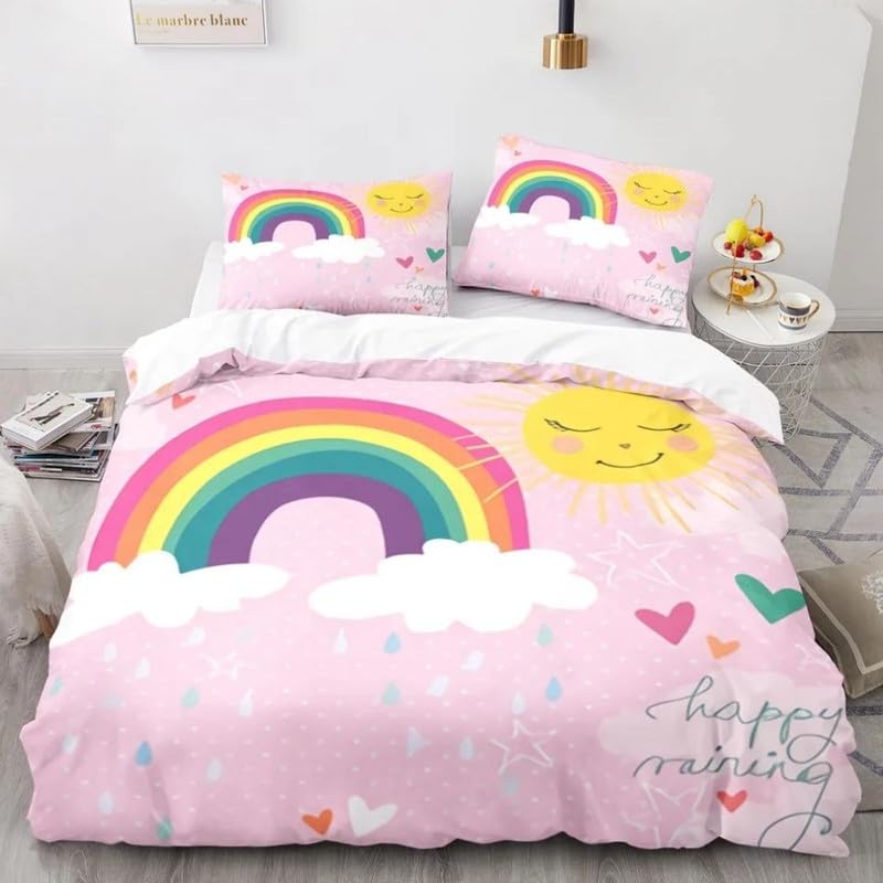 Funda nórdica arco iris violeta 155x220cm: el regalo de cumpleaños perfecto para camas de 90