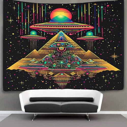 Tapisserie OVNI 3D pour habiller un grand mur vide et relooker une chambre à coucher - 3
