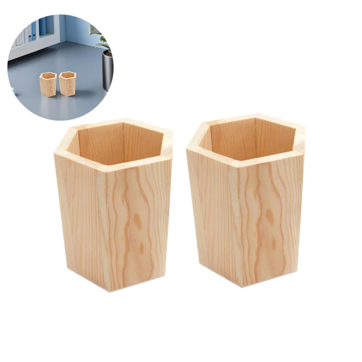 DOITOOL 10 Piezas Portalápices de Madera para Suculentas y Organizador de Escritorio Multifuncional Soporte para Pinceles y Bolígrafos Decoración Elegante para Oficina y Papelería