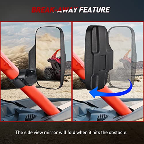 Image of Frokom UTV Side Mirrors,Universal Powersports Rear View Mirrors for 1.6 inch - 2 inch Roll Cage Polaris Ranger RZR Pioneer Can Am Commander Kawasaki Mule Teryx Rhino Yamaha Wildcat Cfmoto Kubota RTV