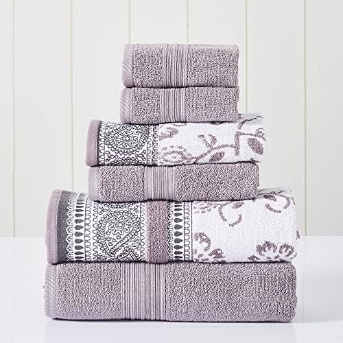 Modern Threads 6 Piece Set, 2 Bath Towels, 2 Hand Towels, 2