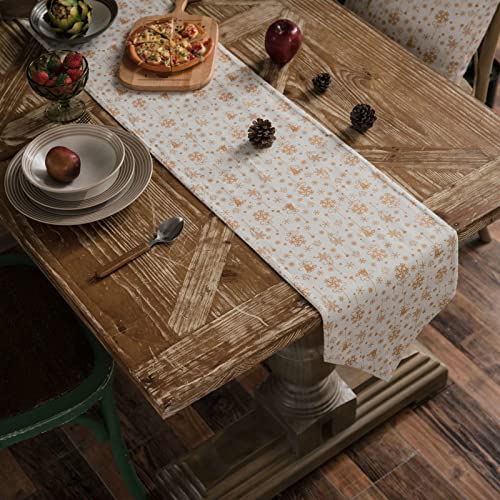 Chemin de table Noël lavable en lin et coton pour protéger et décorer la table